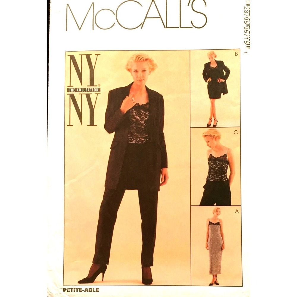 McCall's Sewing Pattern 9571 Lined Dress or Top Jacket and Pants Size 18